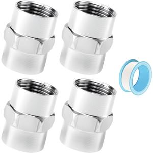 Stainless Steel Coupling Adapter 1/2" NPT Female x 1/2" NPT Female Hex Coupler Pipe Fitting for Air Water Gas Oil(Pack of 4)