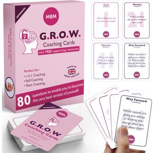 MBM 80 Advanced Grow Cards  Leadership Development Resources & Strategic Thinking Exercises for Coaches, HR Programs & Executive Training | Emotional Intelligence & Conversation Starters