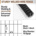 Tongmo 4 ft x 50 ft Black PVC Coated Welded Wire Fence, 16GA Garden Chicken Wire Fence Roll, Mesh Size 2" x 4" Hardware Cloth, Ideal for Yard Protection and Poultry Netting