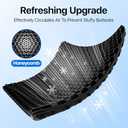 Gel Seat Cushion, Cooling (Super Large & Thick), Breathable Honeycomb Design Absorbs Pressure Points, Gel Cushion for Office Chair, Home Car seat Cushion for Wheelchair (Black)