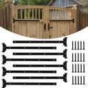 8Pcs 24 Inch Black Heavy Duty Barns Door Hinges - Iron 4MM T-Shaped Hinges for Barns Wooden Doors, shed Doors Gates & Cabinets