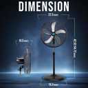 Tornado 20 Oscillating Pedestal Fan 5000 CFM, Stand Fan, 3-Speed, 1/6 HP, 6.6 FT, Industrial & Commercial Use, UL Listed