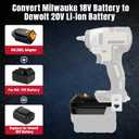 Battery Adapter for Milwaukee M18 18V Battery Convert to for Dewalt 20V MAX Cordless Tools, with QC3.0 18W USB & Type-C 5V/2.1A Charging Port,MIL18DL Battery Converter