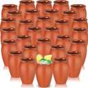 Gejoy 30 Pcs 12 oz Cantaritos De Barro Mexicanos Mini Cantaritos Shooters Pottery Cocktail Glasses for Margaritas Mojitos Mexican Mexicanos Cocktail Cups (Terracotta Color)