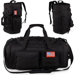 Tactical Gym Bag for Men70L Large 3 in 1 Sports Duffle Bag with Shoes Compartment for Travel,Water Resistant Travel Backpack Weekender Overnight Bag with Wet Pocket for Women