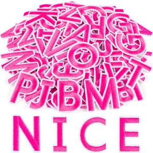 ASTARON 36 Pcs Iron on Letters and Numbers Patches, 1.5 Inch Alphabet Embroidered Patch A-Z, Numbers 0-9 Patches Alphabet Cloth Patch for Clothes, Socks, Jeans, Hat, DIY Accessories(Magenta)