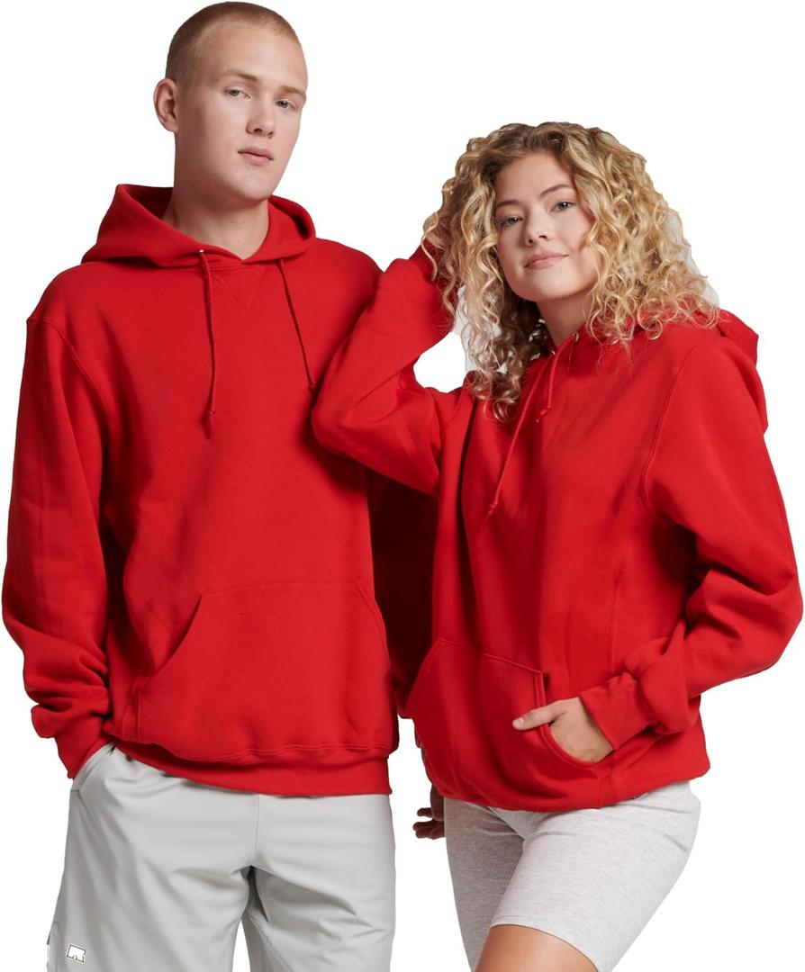 Russell Athletic mens Dri-power Fleece Hoodies, Moisture Wicking, Cotton Blend, Relaxed Fit, Sizes S-4x (Red, XXL)