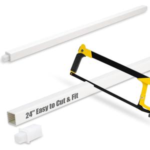 24-Inch Adjustable Towel Bar Replacement Rod Easy to Cut & Fit, Spring-Loaded Plastic Towel Bar for Ceramic Holder, Rustproof & No-Drill Installation, Vintage Bathrooms & Rental Homes Friendly