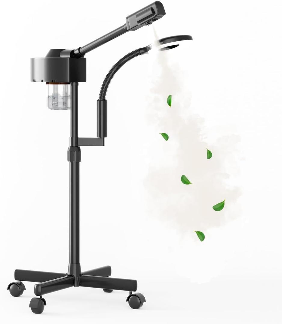 Facial Steamer with Magnifying Lamp, 2 in 1 Ozone Steamer for Face Professional, Professional Facial Steamer for Esthetician, Salon & Spa Face Beauty Equipment.