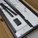 Pamray 32 Inch Small Computer Desk with Monitor Stand, Simple Office Desk with Headphone Hook for Small Spaces, Kids Study Writing Table for Bedroom, Marble