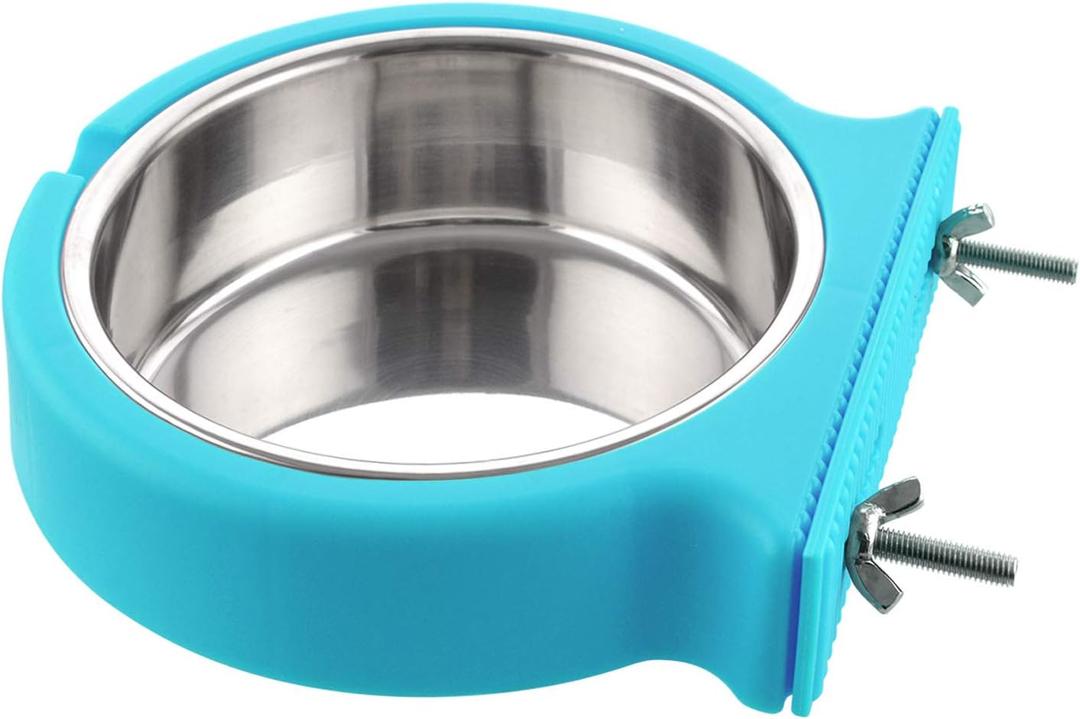 Crate Dog Bowl Removable Stainless Steel Water Food Feeder Bowls Cage Coop Cup for Cat Puppy Bird Pets (Small, Blue with Corrugated Clip) Crate Dog Bowl Removable Stainless Steel Water Food Feeder Bowls Cage Coop Cup for Cat Puppy Bird Pets (Small, Blue with Corrugated Clip)
