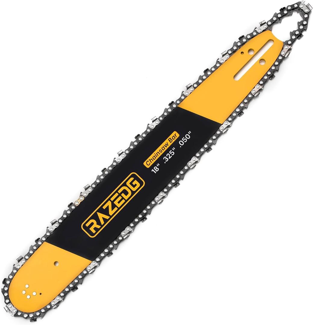 18 Inch Chainsaw Bar and Carbide Chain Combo, .325" Pitch, 050" Gauge, 72 Drive Links Fits Husqvarna 435, 440, 545, 345, 350, 51, 55 RANCHER, and 550XP (1 bar + 1 carbide chain) 18 Inch Chainsaw Bar and Carbide Chain Combo, .325" Pitch, 050" Gauge, 72 Drive Links Fits Husqvarna 435, 440, 545, 345, 350, 51, 55 RANCHER, and 550XP (1 bar + 1 carbide chain)