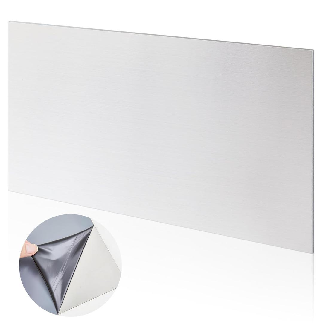 MorningRo 430 Stainless Steel Sheet Metal 24 x12 Inches 24ga Metal Plates Panel #4 Brushed Finish Magnetic Mount Board Wall Food Truck Restaurant Crafting Kitchen Floor Trailer Garage Gym (1 Pack)
