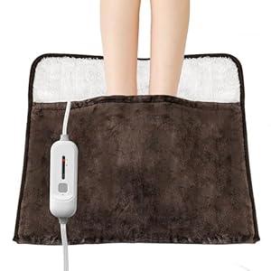 Electric Heated Foot Warmers,Heating Pad for Feet with 3 Heat Setting,Auto Shut Off,ETL Certified,Feet Warmers for Women and Men,Back and Legs,Birthday Christmas Gifts,2220 inches,Brown