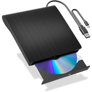 External Bluray Drives, USB Blu Ray Drive External for Laptop and PC, External Bluray DVD Burner USB 3.0 and Type C Port, External CD/DVD Drive Compatible with Windows XP/7/8/10/11, Mac OS