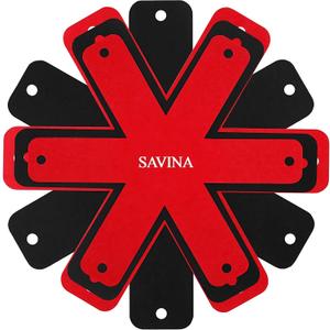 Savina Pot & Pan Protectors - Big Different Sizes (16" 15" 14" 12") - Set of 8 - Material Felt, Cookware Protectors, Keep Kitchenware of Scratches and Avoid Clatter, Divider Pads