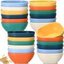 Tioncy 24 Pack 4.5 oz Small Wheat Straw Dipping Bowls Unbreakable Dessert Bowls Soy Sauce Dishes 3.7 x 3.7 x 1.5 Mini Prep Saucer Dipping Saucers for Side Dish Ketchup Soy Dessert Snack(Dark Color)