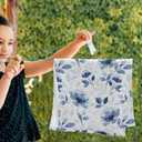 2 Pcs Vintage Blue White Flower Hand Towels for Bathroom 14"x28",Soft Quick Dry Watercolor Navy Ink Modern Floral Leaf Guest Bath Towels,Decorative Towels for Bathroom Kitchen Dish Face Gym