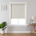 Joydeco 100% Blackout Roller Shades Cordless Blinds for Windows, Free-Stop Shades, UV Protection, Natural Woven Blinds for Home and Office, Light-Proof Aluminum Cover (Beige, 29" W x 75" H)