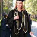 Matte Graduation Gown Cap Tassel Set with 2026 Tassel Stole Graduation Lei Bracelet for High School and Bachelor