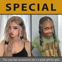 100pcs Hair Beads for Braids Gold Loc Dreadlock Hair Beads Black Gingham Mini Hair Bows Lace Embroidery Butterfly Hair Clips 3 Styles Y2K Hair Accessories for Women Girls