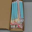 Rossesay 24 Pcs Flameless LED Taper Candles Battery Operated Candle Flameless Candlesticks Flickering for Halloween Christmas Church Wedding(K, 8.58'', 9.69'', 10.98'', 12.91'', 12.8'', Multicolored)