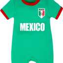 Baby Girl Soccer Clothes Baby Boys Romper Toddler Soccer Outfit Infants Jumpsuit Cute Comfortable 0-24 Months (Mexico-green)