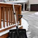 Snow Shovel, 18x13 Inch Blade with Assisted D-Ring Aluminum Handle for Efficient Shoveling, 3.5LBS Lightweight, for Driveway, Garden, Patio, Walkway & Outdoor Camping Use, Black