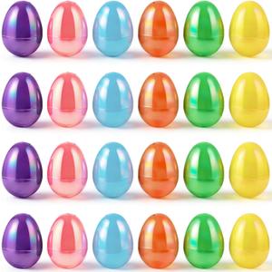 MGparty 72 Pcs 2.3" Fillable Easter Eggs Bulk, Iridescent Plastic Easter Eggs Empty for Easter Egg Hunt, Basket Stuffers, Party Favors, Classroom Prizes and Decorations