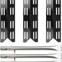 SafBbcue Grill Replacement Parts Kit for Tray for Electactic 3-Burner Propane Gas Grill, Porcelain Steel Heat Plates and Grill Burners for Electactic G31PRO Replacement Parts