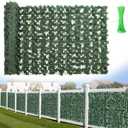 Faux Ivy Privacy Fence Screen, 118x39 in Artificial Green Leaf Privacy Fence Hedge Panels Fake Vines Greenery for Wall Decoration, Balcony, Apartment, Patio, Garden, and Yard Outdoor Decor