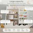 Kids Bookshelf and Toy Storage, Children's Bookcase with 5 Shelf and 4 Tier CabinetWooden Montessori Book Shelf for Kids Room, Playroom, Nursery, 48.26 cm x 15.24 cm x 96.52 cm