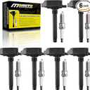 MOAUTO Set of 6 Ignition Coils Pack UF807 68223569AB & 6 PCS Iridium Spark Plugs Compatible with Chrysler Pacifica Dodge Durango Jeep Grand Cherokee Wrangler Ram 1500 3.6L V6