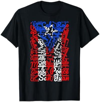 Puerto Rican Flag Shirt Towns and Cities of Puerto Rico T-Shirt M