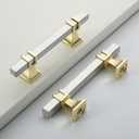 10 Pack 3 Inch(76mm) Brushed Nickel Cabinet Pulls Kitchen Gold and Silver Cabinet Handles Drawer Hardware for Cupboard Dresser Handles Bathroom