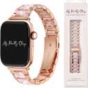My Pretty Strap - Compatible Apple Watch Band Strap, Stainless Steel Fashion iWatch Replacement Strap- Easy Resizing, No Tool Needed, Fits Most Wrists- Series 1-11, SE and Ultra