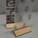 Acrylic Sign Holder 4 x 6 - Wedding Table Number Holder with Wood Base, Double Sided Picture Frames, 6Pack Clear Table Menu Display Stand for Centerpiece,Decoration,Party,Restaurants Office Store