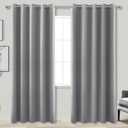 KOUFALL Extra Wide Thermal Soundproof Curtains, 72 x 84 Inch Long Black Out Noise Reducing Blackout Curtains for Summer Bedroom Living Room 2 Panel Set, Light Grey