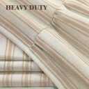 Farmhouse Shower Curtain with Ruffle Hem Linen Shower Curtains for Bathroom Country Vintage Rustic Natural Fabric, Cream-Beige Stripe 72" W x 72" L