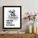 arteWOODS Funny Bulldog Bathroom Wall Art - Rustic Farmhouse Wall Decor with Humorous Quotes Black Framed Print Artwork Cute Animal Pictures for Shower Toilet Restroom Kid's Washroom 8x10 Inch