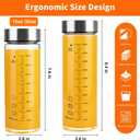 Glass Juice Bottles 4 Pack 20 oz - Wide Mouth Glass Water Bottles with Lids - for Juicing, Protein, Smoothie, Milk, Reusable, BPA Free, Stainless Steel Lids, Blender, Shaker Bottle (600ml)