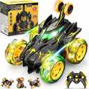 RC Cars Toys for Boys 3 4 5 6 7 8 9 10 Year Old, 360 Flip 4WD Remote Control Stunt Car Kids Toys Indoor Outdoor All Terrain RC Car Christmas Birthday Party Gifts for Kids Boys Age 3-5 4-6 5-7 6-8 (Yellow)