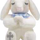 ZGDG Baptism Gifts for Boys Baby Dedication Gift Christening Gifts Set for Newborn Baby Boys Includes Plush Bunny Praying Musical in Keepsake Box
