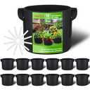 PHYEX 12-Pack 3 Gallon Grow Bags, Heavy Duty Fabric Pots with Handles, Reusable Plant Bags for Vegetable, Herbs & Flowers, BPA-Free, Breathable, Durable