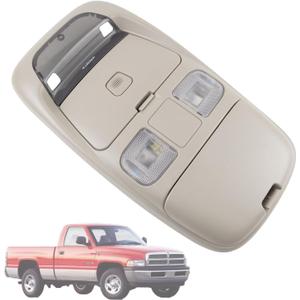 Overhead Console Dome Map Led Reading Light Lamp Compatible with 1999 2000 2001 Dodge Ram 1500 2500 3500, 2002 Ram 2500 3500,Cab Lights Sunglasses Storage, Replaces SN96TL2AA (Transparent lid)