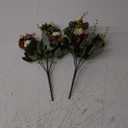Duovlo 7 Branch 21 Mini Rose Heads Artificial Flowers Bouquet Wedding Home Office Decor,Pack of 2 (2 PCS Red)