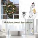 2 x T-Bar Suction Cup Hooks for Shower - Suction Cup Wreath Hanger for Front Door, Reusable, Multifunctional Hooks for Bathroom Window Door Glass Kitchen (Walnut, 2-Pack)