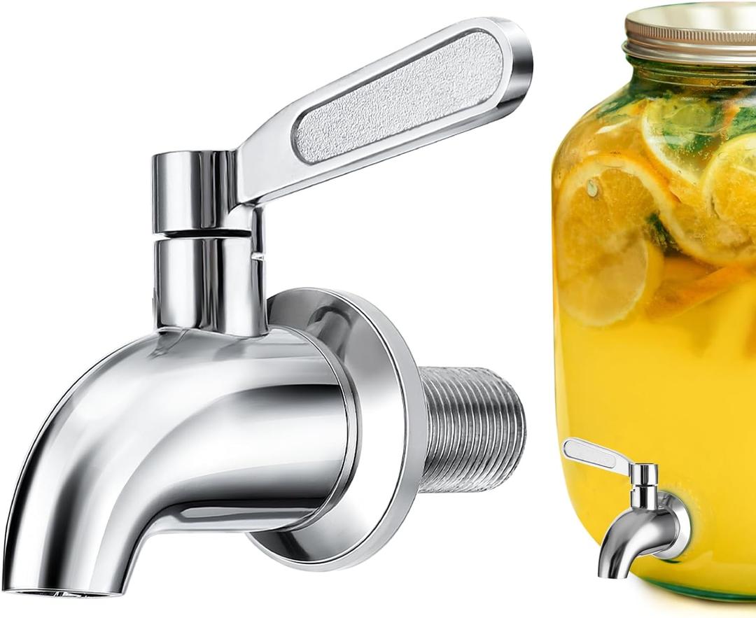 Stainless Steel Spigot for Beverage Dispenser, No Leakage Water Spout Drink Bucket Tap Glass Water Jug Spout Faucet Water Dispenser Replacement Parts