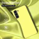 bemal for Samsung Galaxy S21 Case - Smooth Silky Liquid Silicone - Slim Fit Soft Microfiber Lining - Designed for Women and Girls - Shockproof Protective Phone Cover 6.2"- Bright Yellow