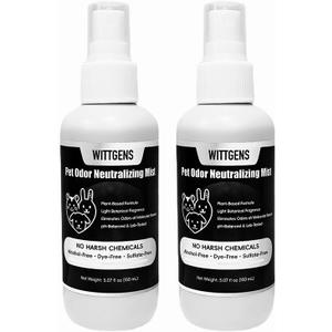 Plant-Based Pet Odor Eliminator Spray for Home - Long Lasting Neutralizer for Strong Odors, Safe for Dogs, Cats & Small Animals, Fresh Scent, 5.07oz (2-Pack)
